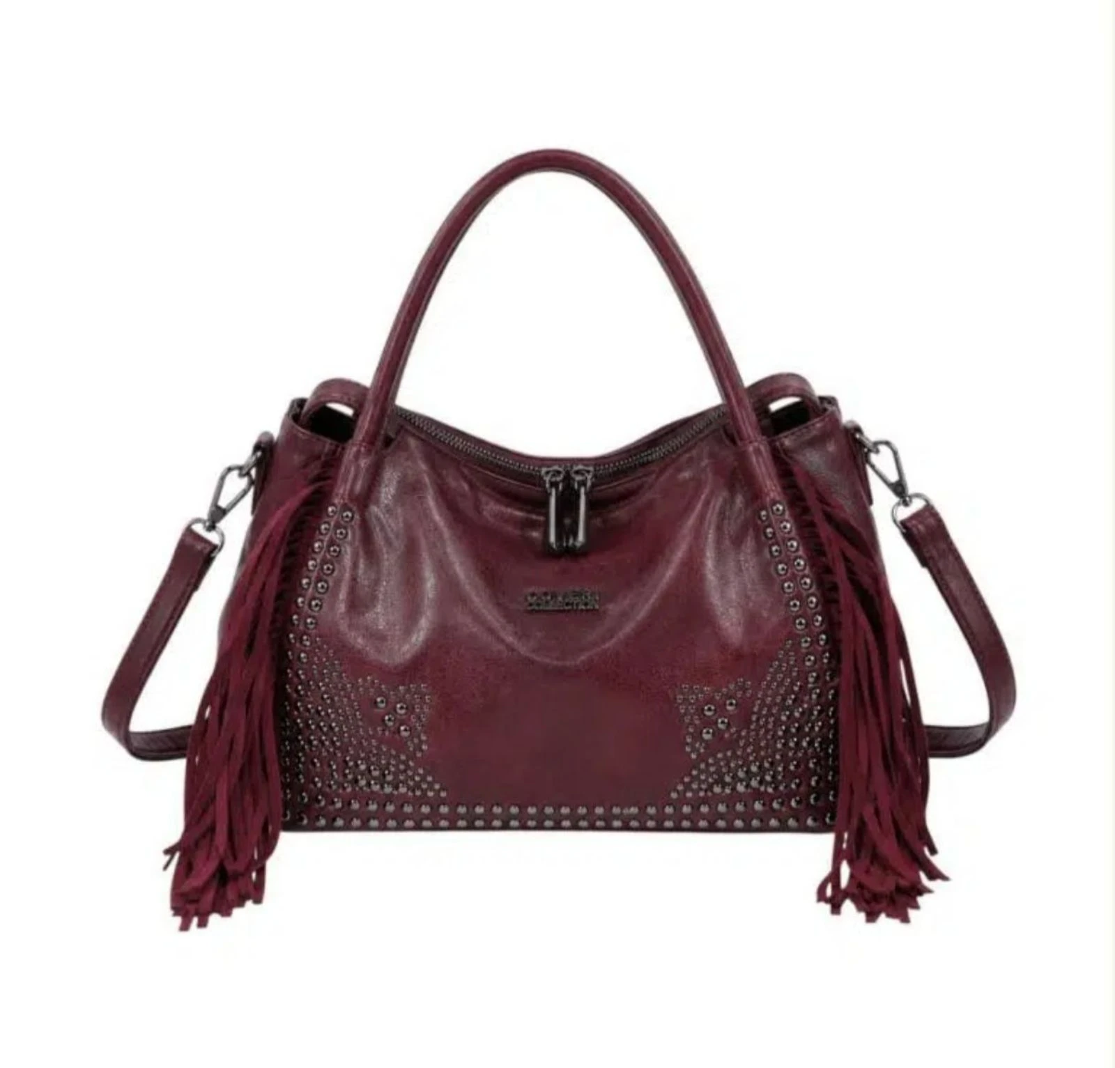 Bolsa vintage dressing Y2K boêmio chic novo bordô – photo 2